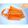 Orange PVC pouch with handle for packing